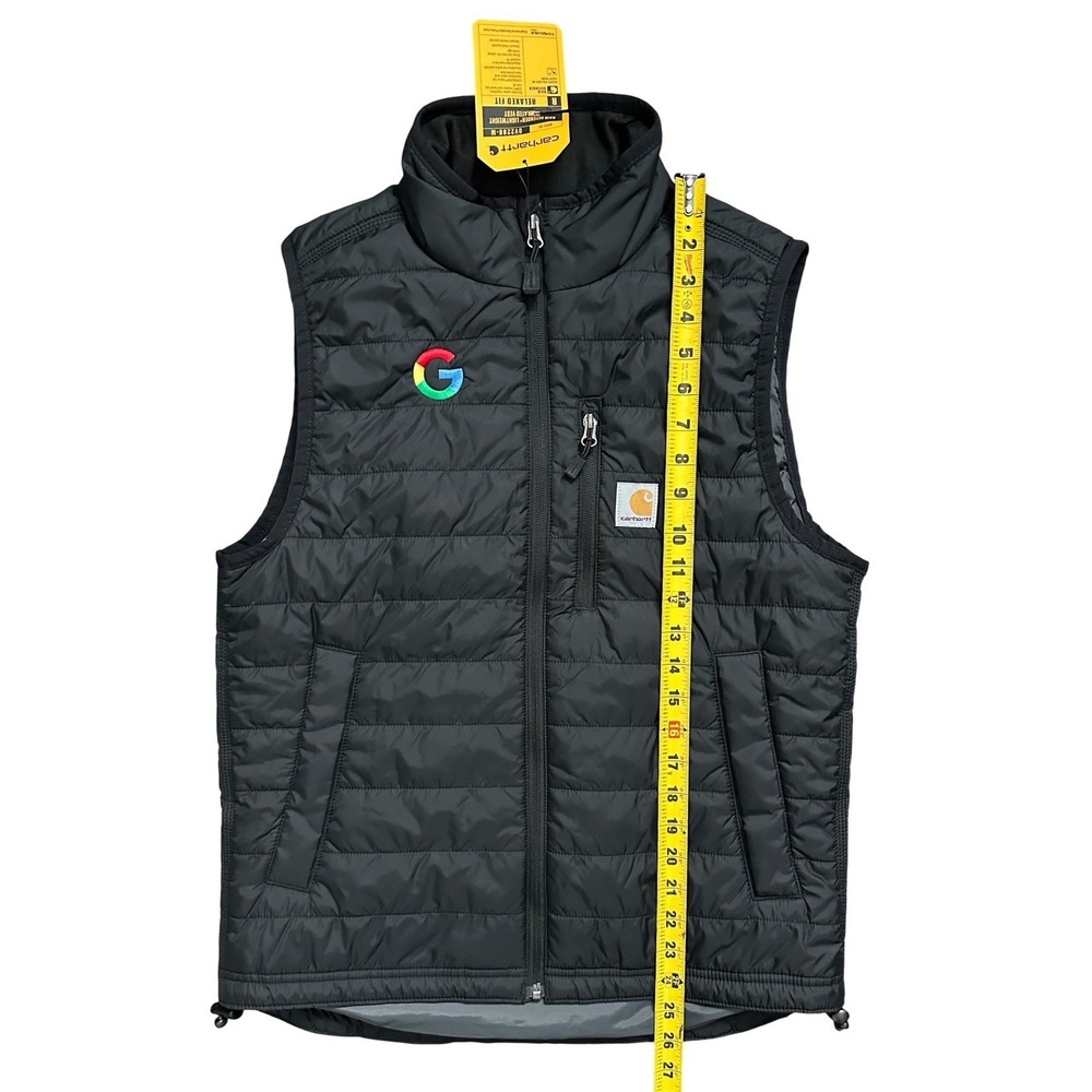 Carhartt Rain Defender Lightweight Insulated Mens Black Vest w Google Logo - Picture 2 of 10